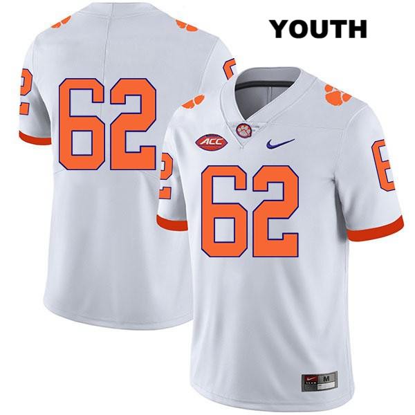 Youth Clemson Tigers #62 Cade Stewart Stitched White Legend Authentic Nike No Name NCAA College Football Jersey VYP0846MS